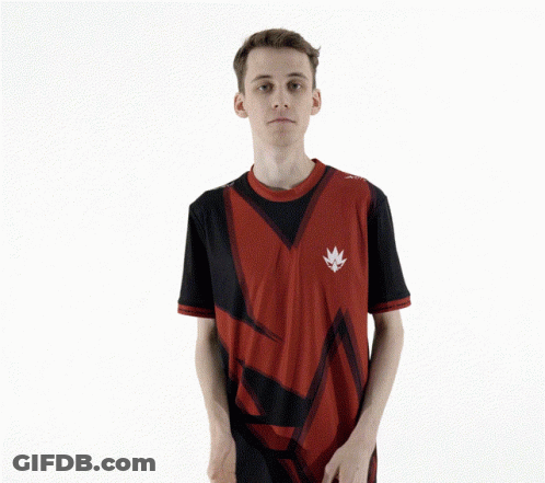 Man In Blue And White PGE Shirt Hand To Forehead GIF