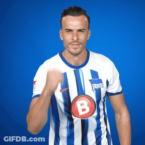 Man In Blue And White Striped Jersey With B GIF
