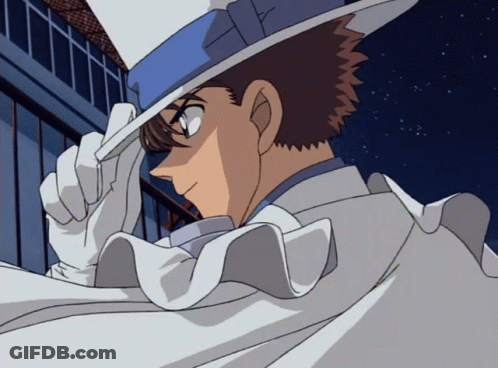 Man In Blue And White Top Hat And White Cape GIF