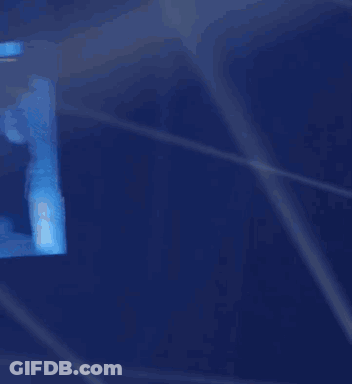 Man In Blue And Yellow Striped Shirt With Everlast GIF