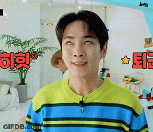 Man In Blue And Yellow Striped Sweater Smiling GIF