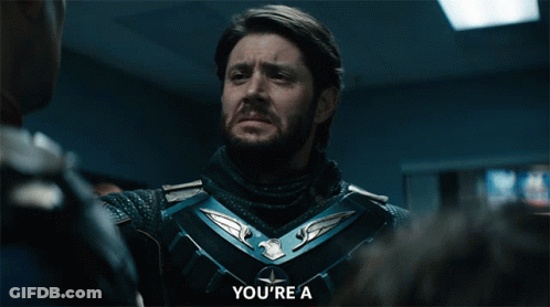 Man In Blue Armor Saying Disappointment GIF