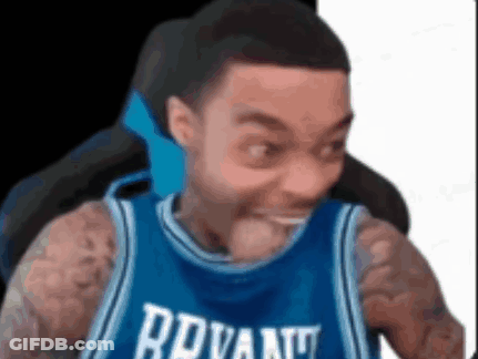 Man In Blue Basketball Jersey Making Funny Face GIF