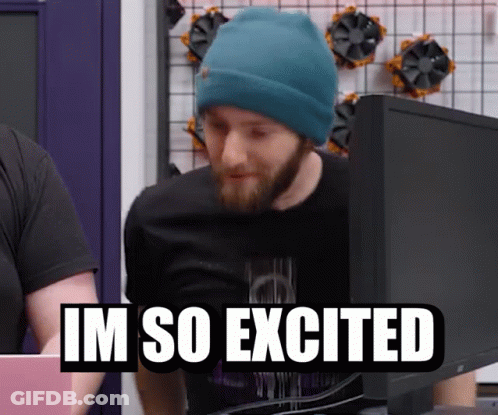 Man In Blue Beanie Says Im So Excited GIF