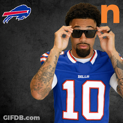 Man In Blue Bills Jersey Adjusting Sunglasses GIF