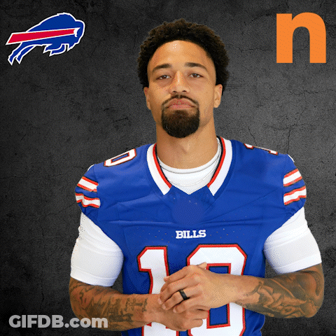 Man In Blue Bills Jersey Number 10 GIF