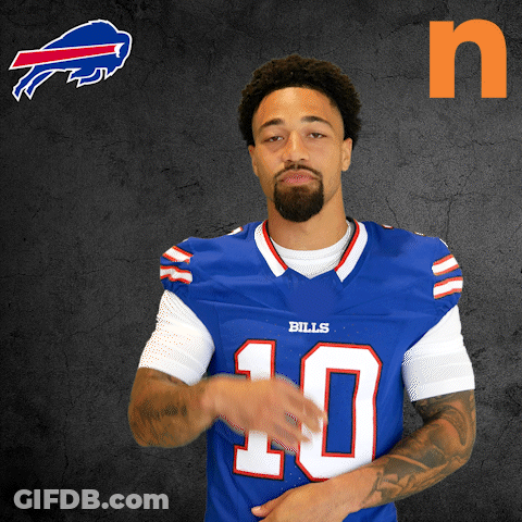 Man In Blue Bills Jersey Number 10 GIF