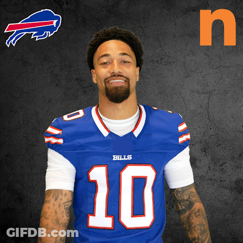 Man In Blue Bills Jersey Number 10 GIF