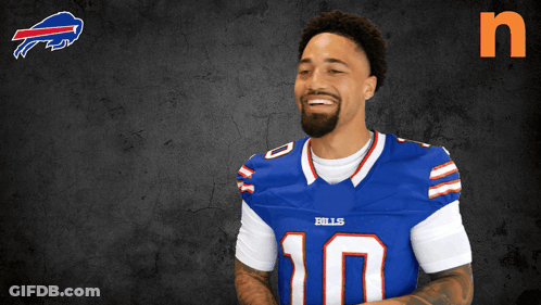 Man In Blue Bills Jersey Number 10 GIF