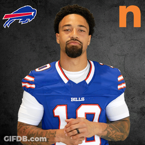 Man In Blue Bills Jersey Number 17 GIF