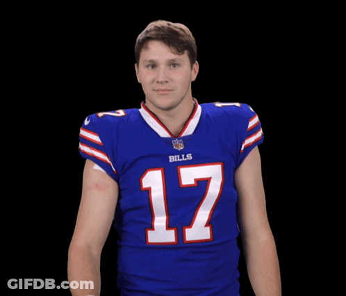 Man In Blue Bills Jersey Number 17 GIF
