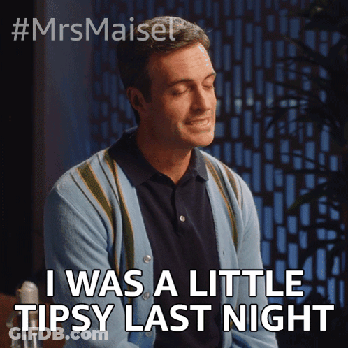 Man In Blue Cardigan Saying I Was A Little Tipsy Last Night GIF