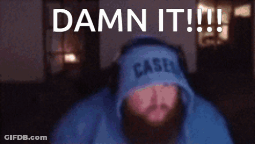 Man In Blue Cash Hoodie Says Damn It GIF