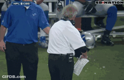 Man In Blue Detroit Lions Shirt GIF