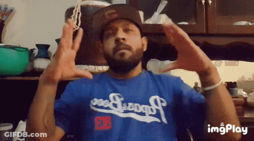 Man In Blue Dodgers Shirt Making Heart GIF