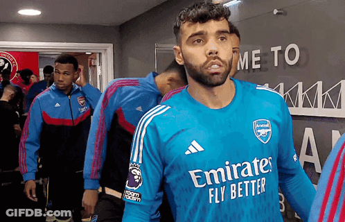 Man In Blue Emirates Fly Better Jersey GIF