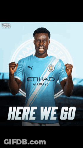 Man In Blue Etihad Jersey Fist Pump GIF