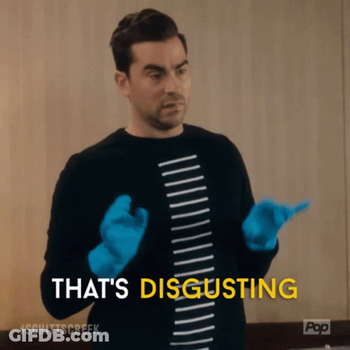 Man In Blue Gloves Saying Disgusting GIF