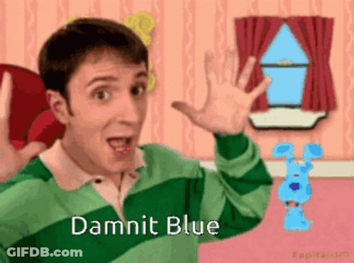 Man In Blue Green Striped Shirt Dammit Blue GIF