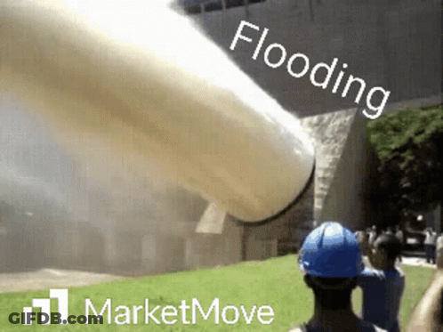 Man In Blue Hard Hat Looking At Flooding Pipe GIF
