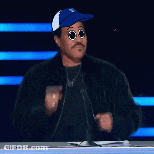Man In Blue Hat And Black Jacket With Good Mood Sticker GIF