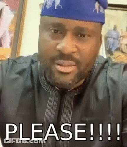 Man In Blue Hat And Black Shirt Saying Please GIF