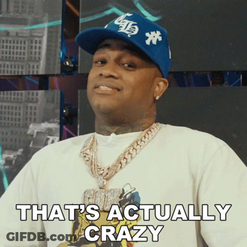 Man In Blue Hat And White Shirt Says That's Actually Crazy GIF