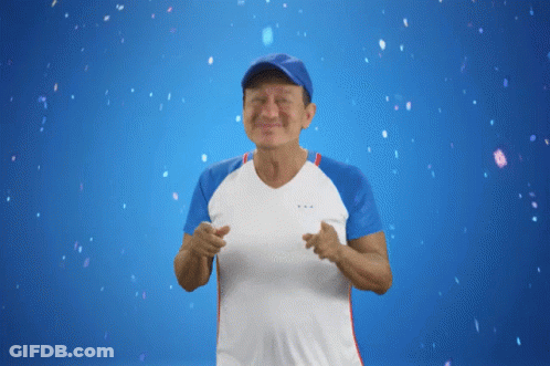 Man In Blue Hat And White Shirt Smiling GIF