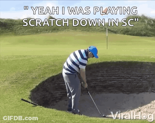 Man In Blue Hat Playing Golf GIF