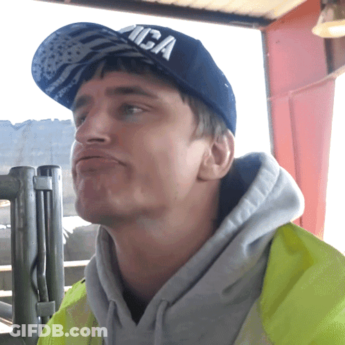 Man In Blue Hat Saying America GIF
