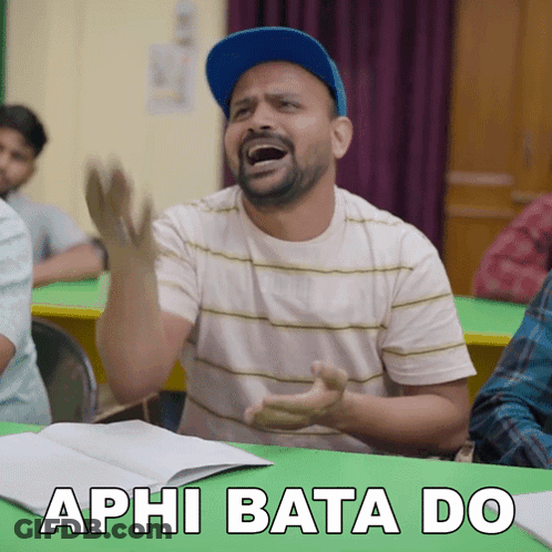 Man In Blue Hat Saying Aphi Bata Do GIF