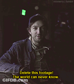 Man In Blue Hat Says Delete Footage GIF