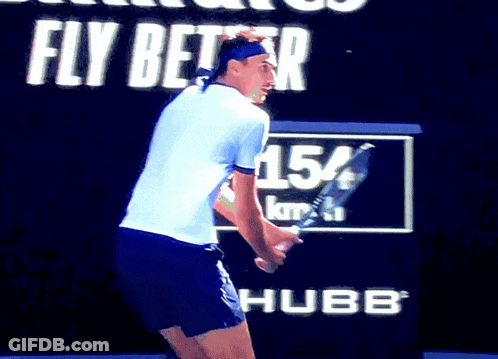 Man In Blue Headband And White Shirt With Letter W GIF