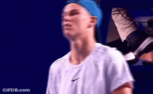 Man In Blue Headband And White Shirt GIF