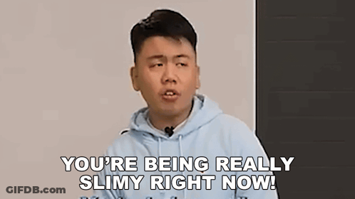 Man In Blue Hoodie Being Really Slimy Right Now GIF