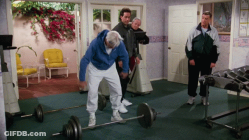 Man In Blue Hoodie Lifting Barbell GIF