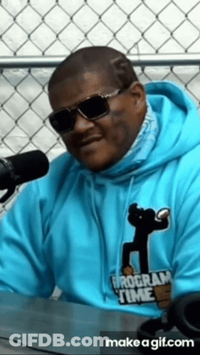 Man In Blue Hoodie Saying Program Time GIF
