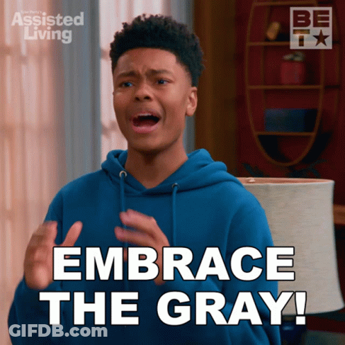 Man In Blue Hoodie Says Embrace The Gray GIF