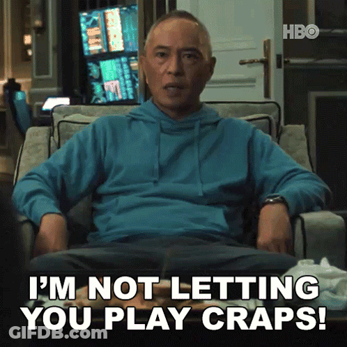 Man In Blue Hoodie Sitting On Couch Saying I'm Not Letting You Play Craps GIF