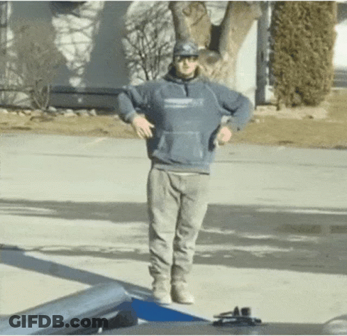 Man In Blue Hoodie Standing On Ramp GIF