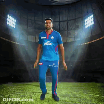 Man In Blue J & S W Jersey Standing On Field GIF