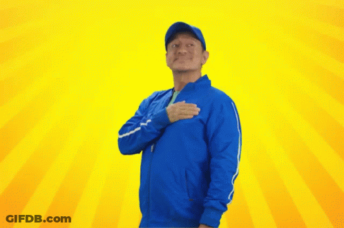 Man In Blue Jacket And Hat Hand On Heart GIF