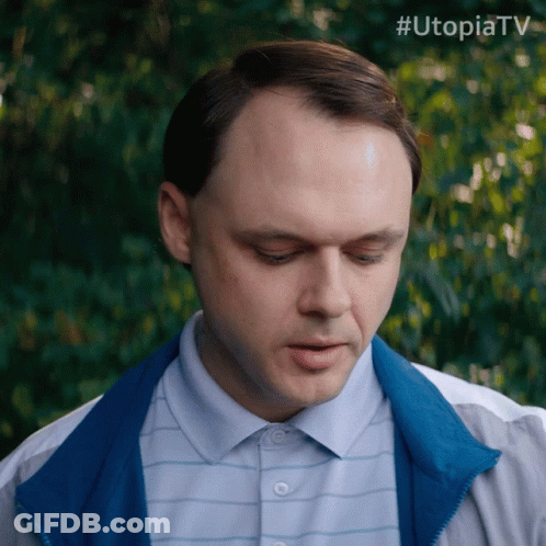 Man In Blue Jacket And White Shirt #UtopiaTV GIF