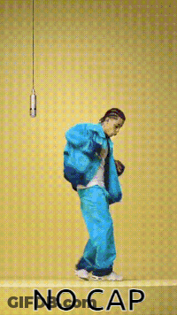 Man In Blue Jacket Dancing At Microphone No Cap GIF