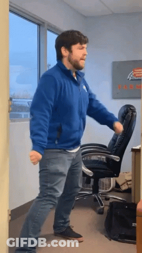 Man In Blue Jacket Dancing GIF