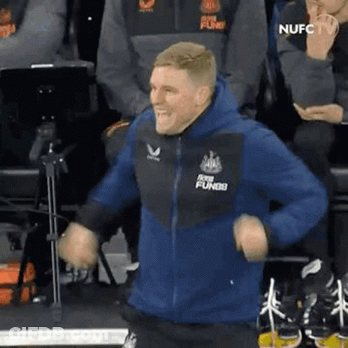 Man In Blue Jacket Dancing GIF