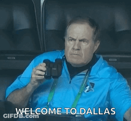 Man In Blue Jacket Holding Camera Saying Welcome To Dallas GIF