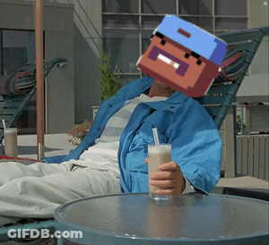 Man In Blue Jacket Holding Milkshake With Straw GIF