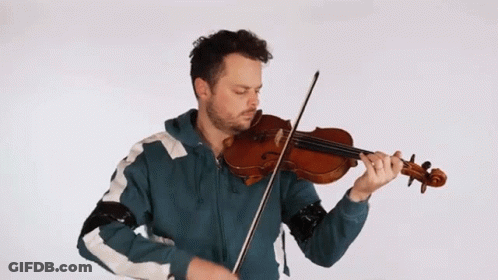 Man In Blue Jacket Playing Violin GIF