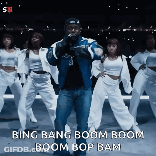 Man In Blue Jacket Saying Bing Bang Boom GIF